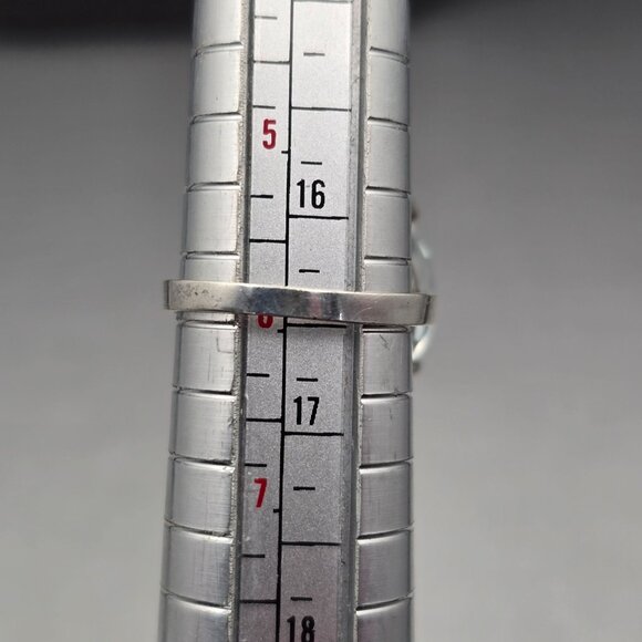 Sterling Silver 925 Lab Created Pear Cut White Sapphire Ring Size 6 Signed CA - Picture 12 of 14